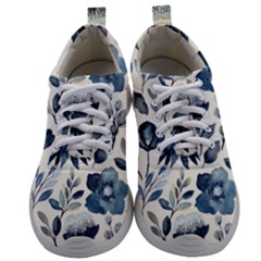 Indigo Watercolor Floral Seamless-pattern Mens Athletic Shoes by Ket1n9