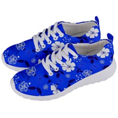 Blooming Seamless Pattern Blue Colors Men s Lightweight Sports Shoes by Ket1n9