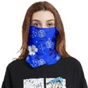 Blooming Seamless Pattern Blue Colors Face Covering Bandana (Two Sides) View1