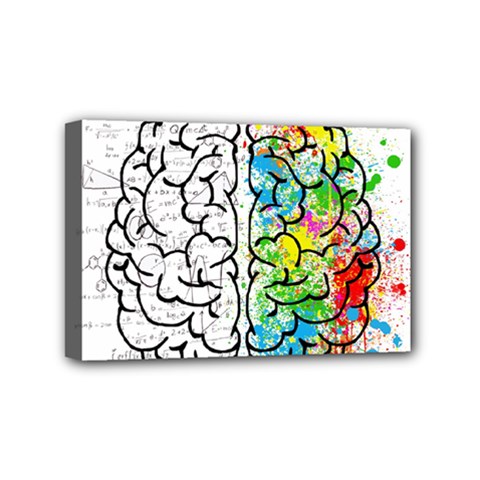 Brain Mind Psychology Idea Drawing Mini Canvas 6  X 4  (stretched) by Loisa77