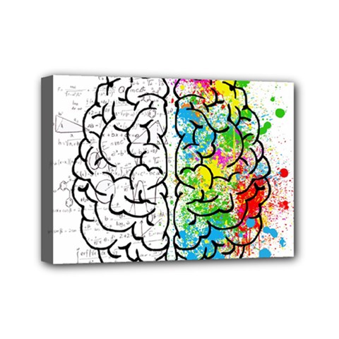 Brain Mind Psychology Idea Drawing Mini Canvas 7  X 5  (stretched) by Loisa77