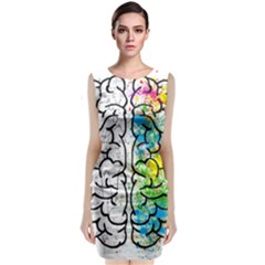 Brain Mind Psychology Idea Drawing Sleeveless Velvet Midi Dress