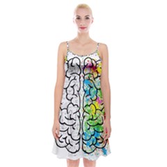 Brain Mind Psychology Idea Drawing Spaghetti Strap Velvet Dress