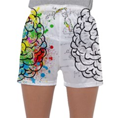 Brain Mind Psychology Idea Drawing Sleepwear Shorts by Loisa77