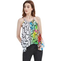 Brain Mind Psychology Idea Drawing Flowy Camisole Tank Top by Loisa77