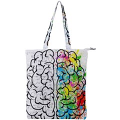 Brain Mind Psychology Idea Drawing Double Zip Up Tote Bag by Loisa77