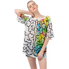 Brain Mind Psychology Idea Drawing Oversized Chiffon Top by Loisa77