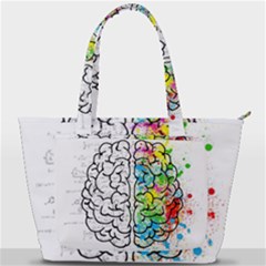 Brain Mind Psychology Idea Drawing Back Pocket Shoulder Bag  by Loisa77