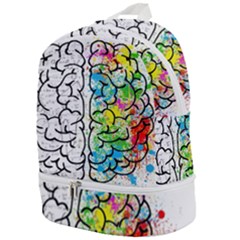 Brain Mind Psychology Idea Drawing Zip Bottom Backpack by Loisa77