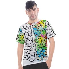 Brain Mind Psychology Idea Drawing Men s Sport Top by Loisa77