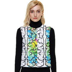 Brain Mind Psychology Idea Drawing Women s Button Up Puffer Vest