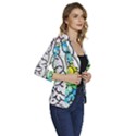 Brain Mind Psychology Idea Drawing Women s One-Button 3/4 Sleeve Short Jacket View3