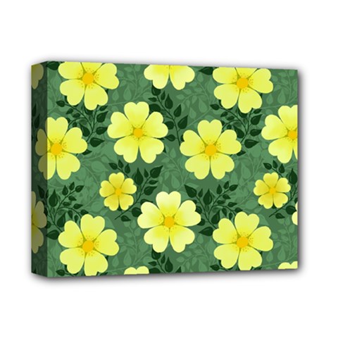 Bloom Flowering Yellow Blade Green Deluxe Canvas 14  X 11  (stretched) by Loisa77