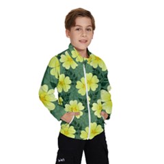 Bloom Flowering Yellow Blade Green Kids  Windbreaker