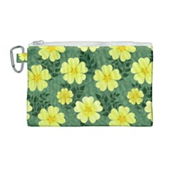 Bloom Flowering Yellow Blade Green Canvas Cosmetic Bag (large) by Loisa77