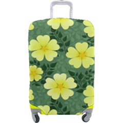 Bloom Flowering Yellow Blade Green Luggage Cover (large) by Loisa77