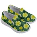 Bloom Flowering Yellow Blade Green Kids Lightweight Slip Ons View3