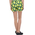 Bloom Flowering Yellow Blade Green Women s Velour Lounge Shorts View2