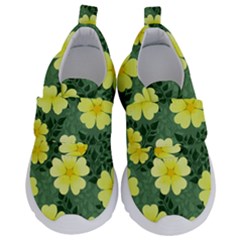 Bloom Flowering Yellow Blade Green Kids  Velcro No Lace Shoes by Loisa77