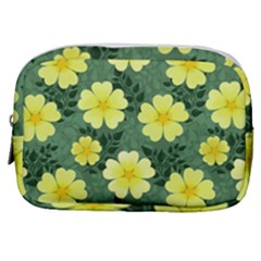 Bloom Flowering Yellow Blade Green Make Up Pouch (small) by Loisa77