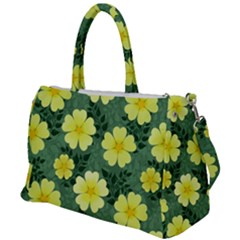 Bloom Flowering Yellow Blade Green Duffel Travel Bag by Loisa77