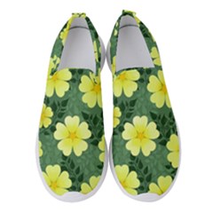 Bloom Flowering Yellow Blade Green Women s Slip On Sneakers by Loisa77