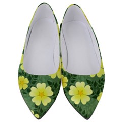 Bloom Flowering Yellow Blade Green Women s Low Heels by Loisa77