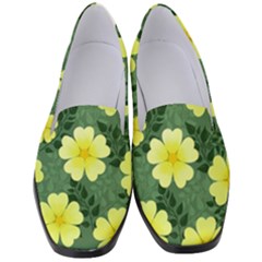 Bloom Flowering Yellow Blade Green Women s Classic Loafer Heels by Loisa77