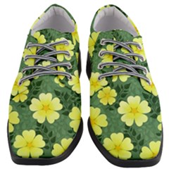 Bloom Flowering Yellow Blade Green Women Heeled Oxford Shoes by Loisa77