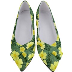 Bloom Flowering Yellow Blade Green Women s Bow Heels by Loisa77