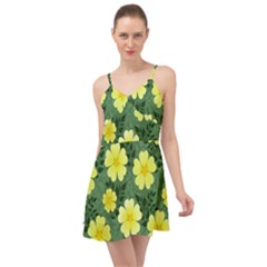 Bloom Flowering Yellow Blade Green Summer Time Chiffon Dress by Loisa77