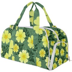 Bloom Flowering Yellow Blade Green Burner Gym Duffle Bag by Loisa77