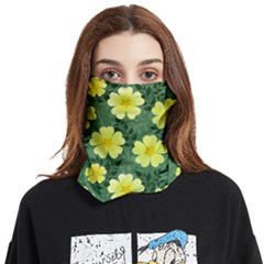 Bloom Flowering Yellow Blade Green Face Covering Bandana (two Sides) by Loisa77