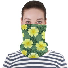 Bloom Flowering Yellow Blade Green Face Seamless Bandana (adult) by Loisa77