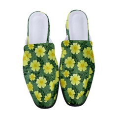 Bloom Flowering Yellow Blade Green Women s Classic Backless Heels by Loisa77