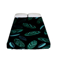 Leaves Pattern Abstract Blade Fitted Sheet (full/ Double Size) by Loisa77