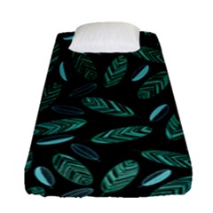 Leaves Pattern Abstract Blade Fitted Sheet (single Size) by Loisa77