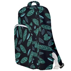 Leaves Pattern Abstract Blade Double Compartment Backpack by Loisa77