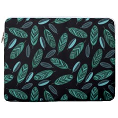 Leaves Pattern Abstract Blade 17  Vertical Laptop Sleeve Case With Pocket