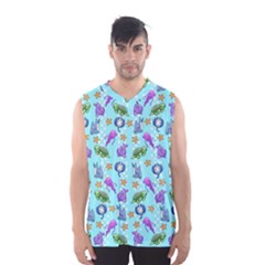 Sea Ocean Sealife Turtle Jellyfish Men s Basketball Tank Top by Loisa77