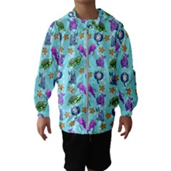 Sea Ocean Sealife Turtle Jellyfish Kids  Hooded Windbreaker