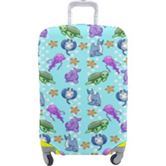 Sea Ocean Sealife Turtle Jellyfish Luggage Cover (large) by Loisa77