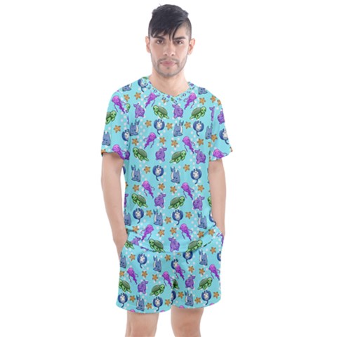 Sea Ocean Sealife Turtle Jellyfish Men s Mesh T-shirt And Shorts Set by Loisa77