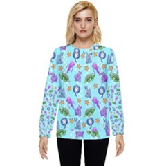 Sea Ocean Sealife Turtle Jellyfish Hidden Pocket Sweatshirt