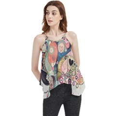 Whimsical Colorful Young Girl Flowy Camisole Tank Top by Loisa77