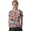 Whimsical Colorful Young Girl Kids  Frill Chiffon Blouse View1