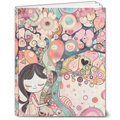 Whimsical Colorful Young Girl 8  X 10  Softcover Notebook by Loisa77