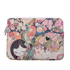 Whimsical Colorful Young Girl 13  Vertical Laptop Sleeve Case With Pocket by Loisa77