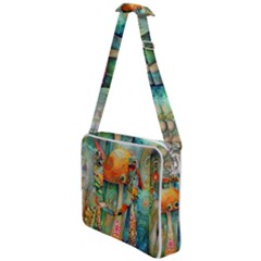 Whimsical Mushrooms Colorful Patterns Cross Body Office Bag by Loisa77