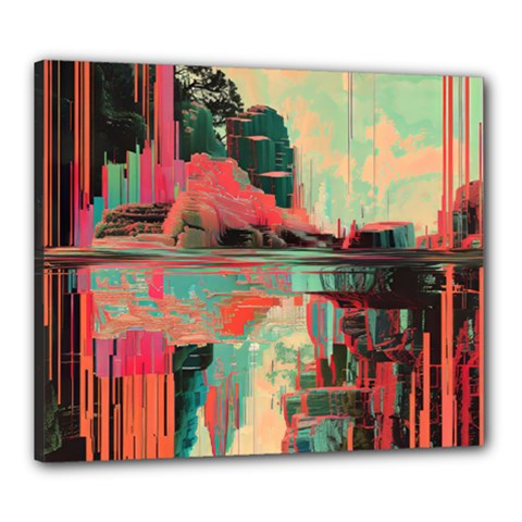 Backgrounds Multi Colored Abstract Canvas 24  X 20  (stretched) by Loisa77